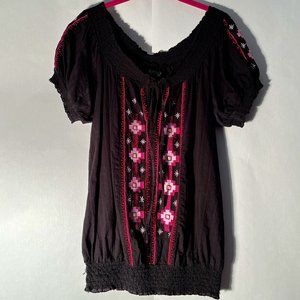 Buffalo David Bitton Cotton Embroidered Shirt Lrg